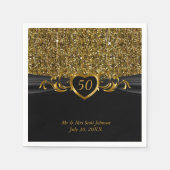 Serviette En Papier 50e anniversaire de Mariage d'or (Devant)