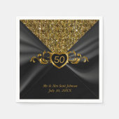 Serviette En Papier 50e anniversaire de Mariage d'or (Devant)
