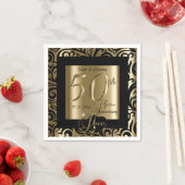 Serviette En Papier 50e anniversaire de Mariage d'or (En situation)