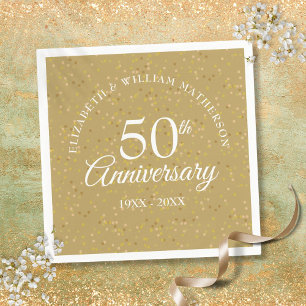 Serviette En Papier 50e anniversaire de Mariage d'or Confetti