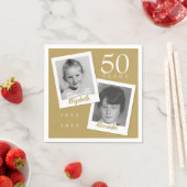 Serviette En Papier 50e anniversaire de Mariage d'or Fun Child Photos (En situation)