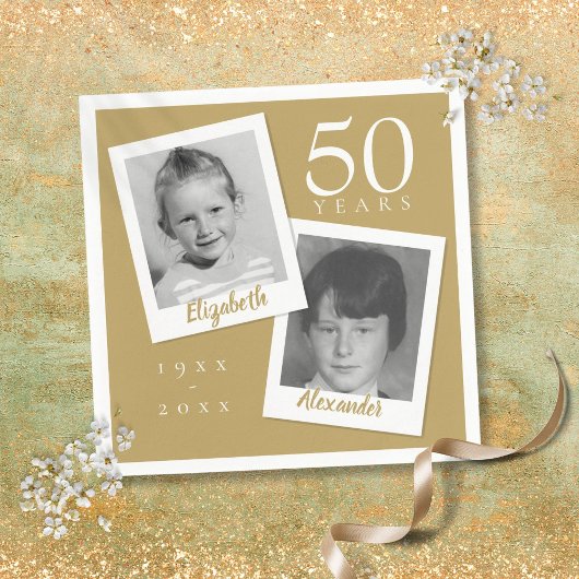 Serviette En Papier 50e anniversaire de Mariage d'or Fun Child Photos