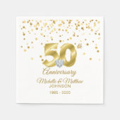 Serviette En Papier 50e anniversaire de Mariage d'or personnalisé (Devant)