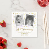 Serviette En Papier 50e anniversaire de Mariage d'or Photos d'enfance (En situation)