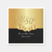 Serviette En Papier 50e anniversaire de Mariage d'or | Texte do-it-you (Devant)