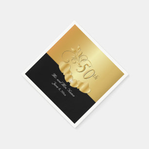 Serviette En Papier 50e anniversaire de Mariage d'or   Texte do-it-you