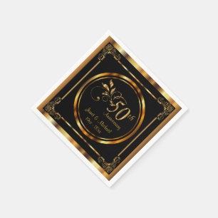 Serviette En Papier 50e anniversaire de Mariage d'or   Texte do-it-you