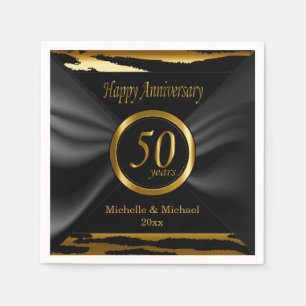 Serviette En Papier 50e anniversaire de Mariage d'or   Zebra Stripes