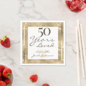 Serviette En Papier 50e anniversaire de Mariage Elegant Gold (En situation)