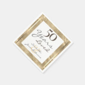 Serviette En Papier 50e anniversaire de Mariage Elegant Gold (Coin)