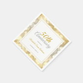Serviette En Papier 50e anniversaire de Mariage Elegant Gold Bokeh (Coin)