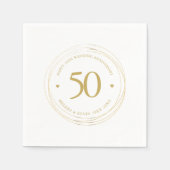 Serviette En Papier 50e anniversaire de Mariage Gold Circle Frame (Devant)