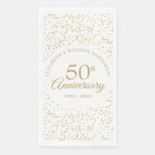 Serviette En Papier 50e anniversaire de Mariage Gold Dust Confetti (Devant)