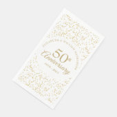 Serviette En Papier 50e anniversaire de Mariage Gold Dust Confetti (Coin)