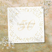 Serviette En Papier 50e anniversaire de Mariage Gold Dust Confetti
