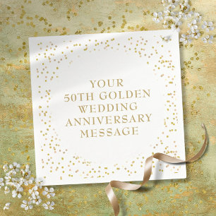 Serviette En Papier 50e anniversaire de Mariage Gold Dust Confetti