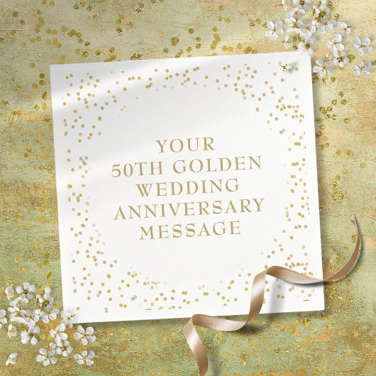 Serviette En Papier 50e anniversaire de Mariage Gold Dust Confetti