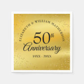 Serviette En Papier 50e anniversaire de Mariage Gold Dust Confetti (Devant)