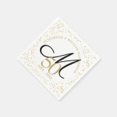 Serviette En Papier 50e anniversaire de Mariage Monogramme de poussièr (Coin)