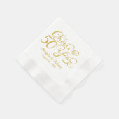 Serviette En Papier 50e anniversaire de Mariage or Cheers à 50 (Coin)