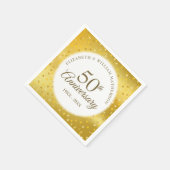 Serviette En Papier 50e Anniversaire de Mariage Papier D'or Cœurs Conf (Coin)
