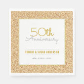 Serviette En Papier 50e anniversaire de Mariage Parties scintillant d' (Devant)