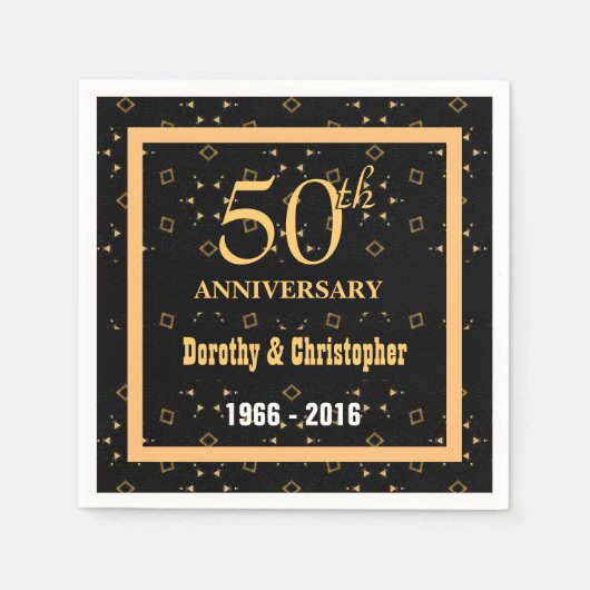 Serviette En Papier 50e anniversaire de Mariage personnalisable V02 (Devant)