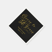 Serviette En Papier 50e anniversaire de Mariage personnalisé Gold Noir (Coin)