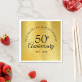 Serviette En Papier 50e anniversaire de Mariage Poussière d'or (En situation)