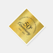 Serviette En Papier 50e anniversaire de Mariage Poussière d'or (Coin)