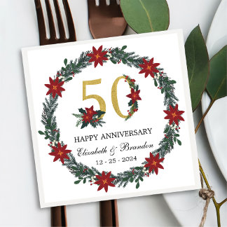 Serviette En Papier 50e anniversaire des serviettes de Noël personnali