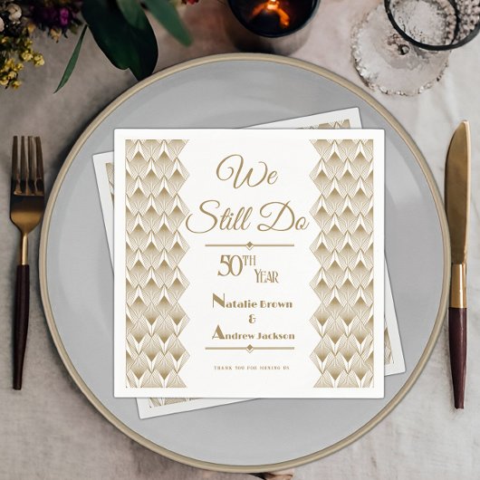 Serviette En Papier 50e anniversaire d'or