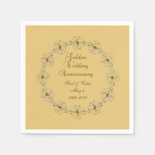 Serviette En Papier 50e anniversaire d'or (Devant)