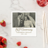 Serviette En Papier 50e anniversaire d'or Mariage photo serviettes (En situation)