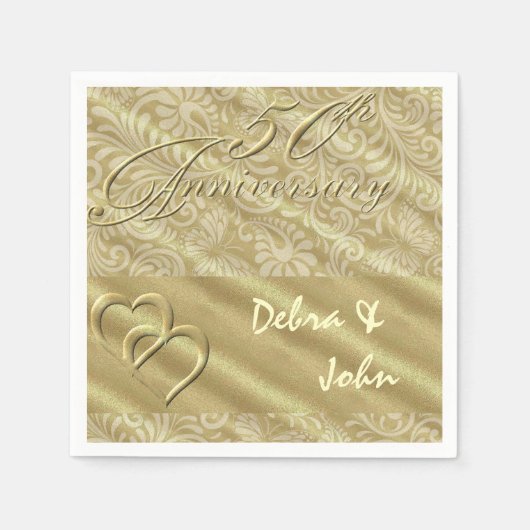 Serviette En Papier 50e Anniversaire d'or Papier serviettes (Devant)