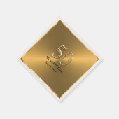 Serviette En Papier 50e anniversaire du cadre d'or (Coin)