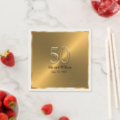 Serviette En Papier 50e anniversaire du cadre d'or (En situation)