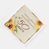 Serviette En Papier 50e anniversaire du Mariage (Coin)
