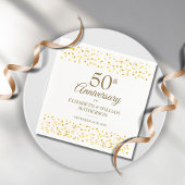 Serviette En Papier 50e anniversaire du Mariage Coeurs d'or