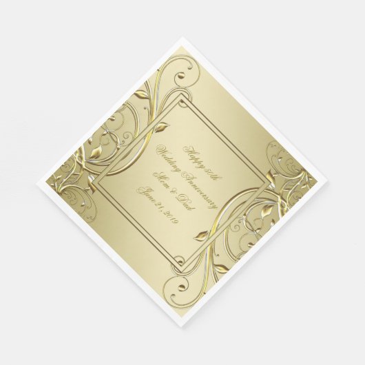 Serviette En Papier 50e anniversaire du Mariage de l'or (Coin)