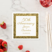 Serviette En Papier 50e anniversaire du Mariage d'or (En situation)