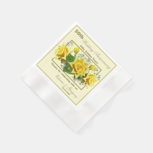 Serviette En Papier 50e anniversaire du Mariage d'or (Coin)