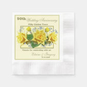 Serviette En Papier 50e anniversaire du Mariage d'or (Devant)