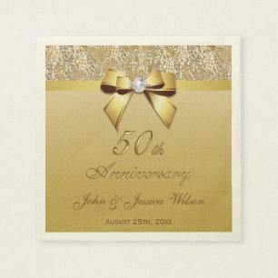Serviette En Papier 50e anniversaire du Mariage d'or