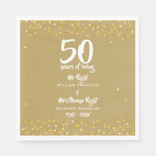 Serviette En Papier 50e Anniversaire du Mariage d'or M. Mme Right Fun