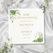 Serviette En Papier 50e anniversaire du Mariage Floral de verdure