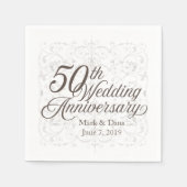 Serviette En Papier 50e anniversaire du Mariage Napkin (Devant)