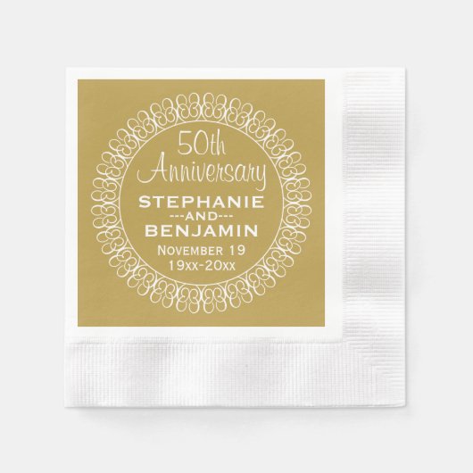 Serviette En Papier 50e anniversaire du Mariage Personnalisé (Devant)