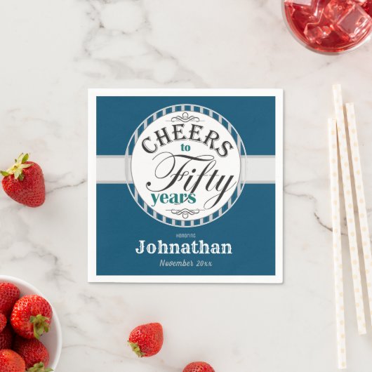 Serviette En Papier 50e anniversaire encourage à cinquante ans (En situation)
