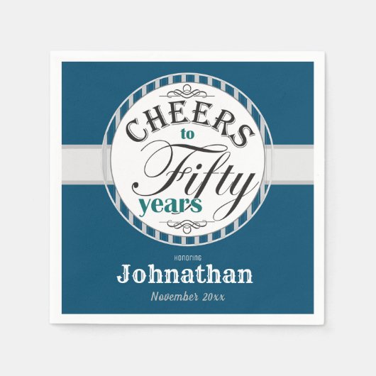 Serviette En Papier 50e anniversaire encourage à cinquante ans (Devant)